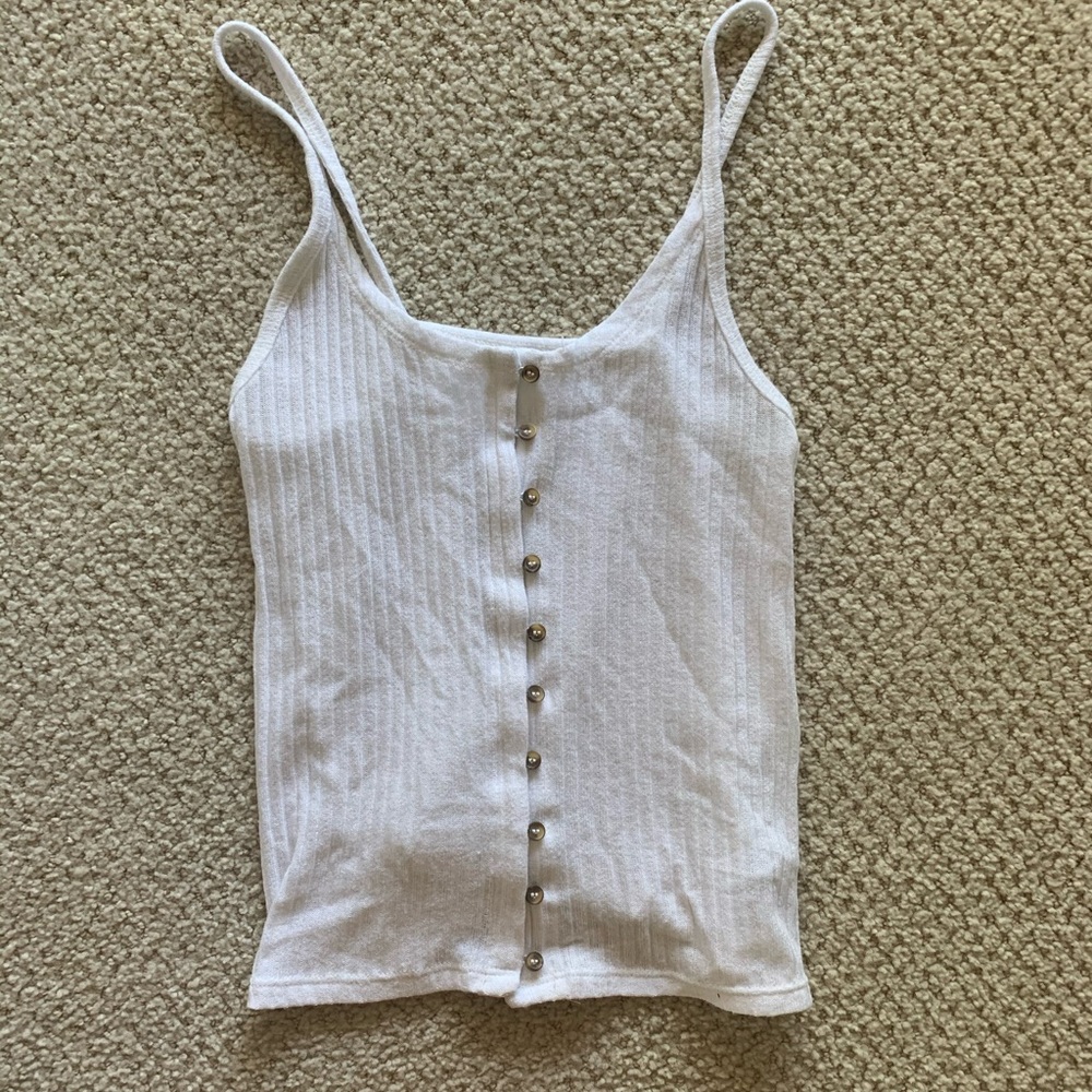 white tank top with button detail!